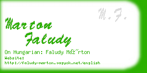 marton faludy business card